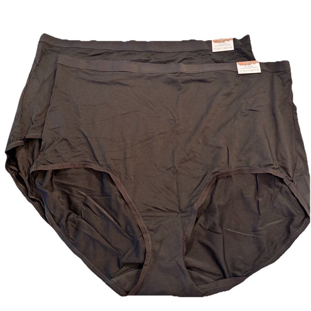 2 Pair Lane Bryant Cacique No Show High Waist Brief Black Sz 22/24